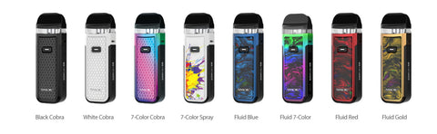 Colorful Smok Nord X 60W Pod Kit vaping devices with 1500mAh battery in unique designs.