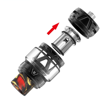 Exploded view of Falcon 2 Tank showcasing coil technology for smoother vapor.