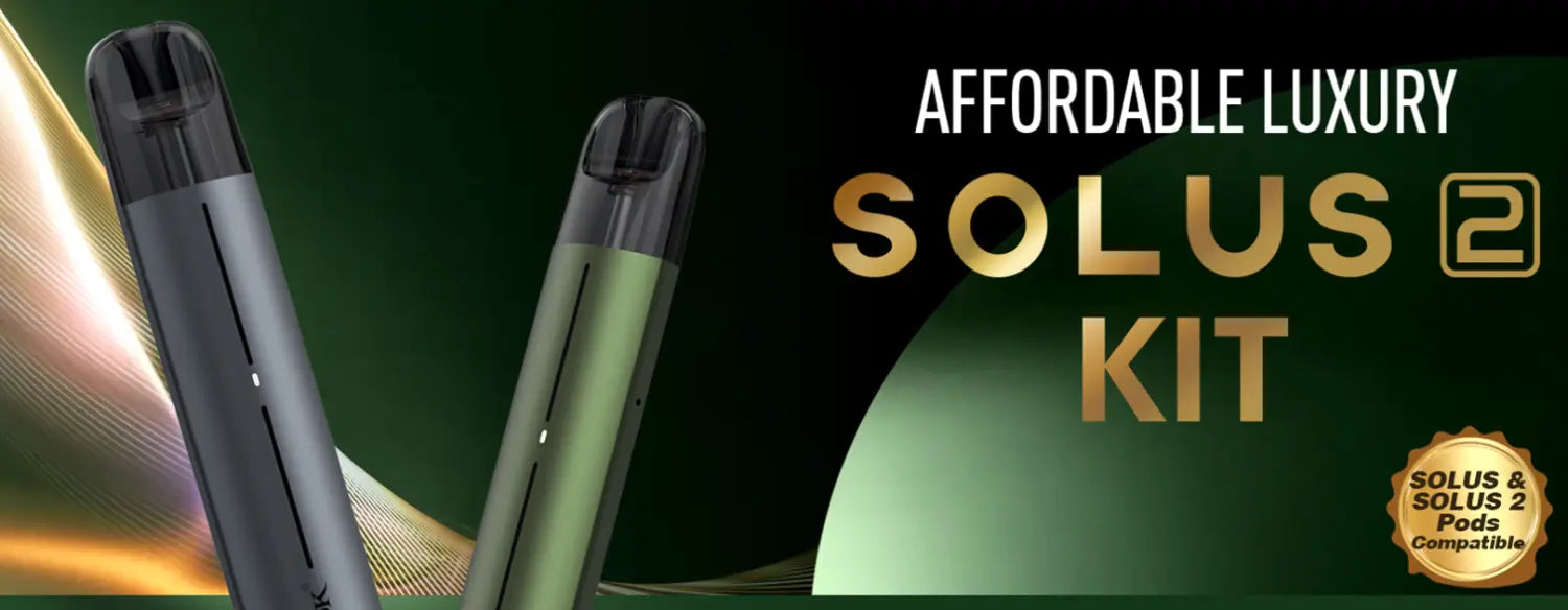 Sleek Smok Solus 2 17w Pod Kit in black and green with built-in 700mAh battery.