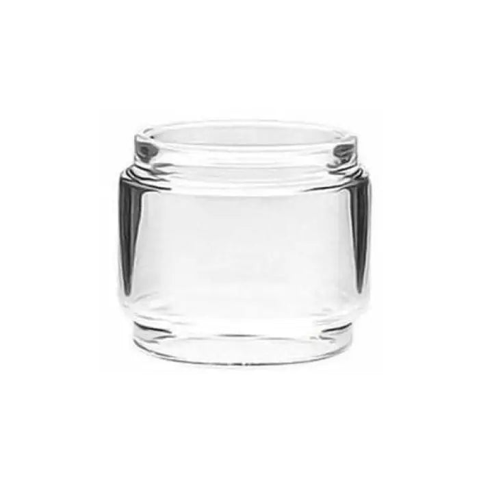 Clear glass jar or container with a wide mouth and straight sides.