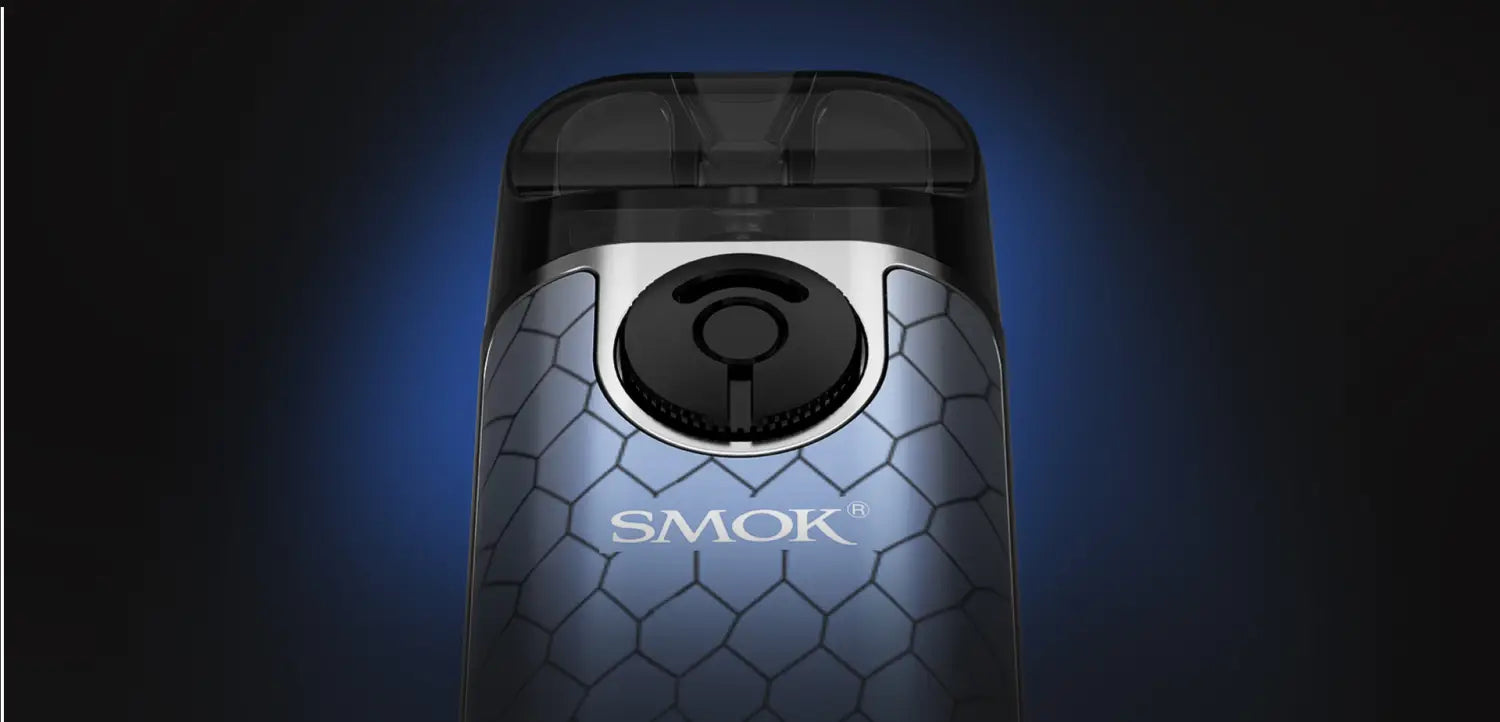 Electronic vaping device with honeycomb pattern and SMOK branding in Smok Novo 25W Pod Kit.