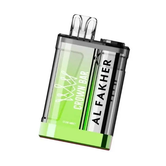 Transparent battery or power cell containing bright green liquid.