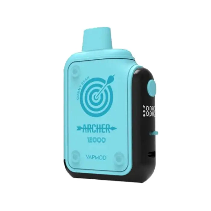 Teal and black electronic device with an ’Archer’ logo and target icon on its face.