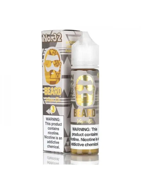 E-liquid bottle for vaping with banana-themed packaging and warning labels.