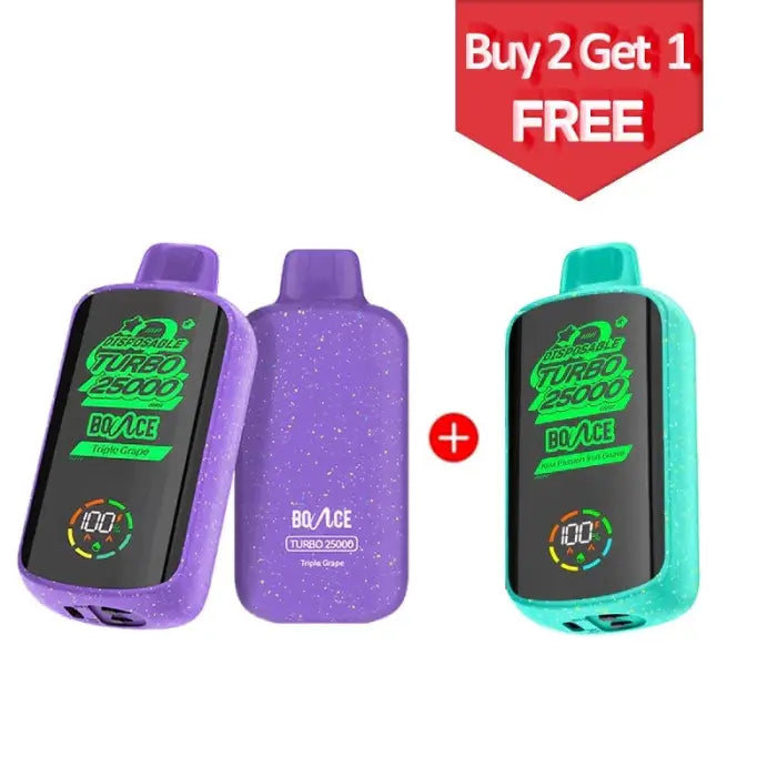 Electronic vaping devices with a ’Buy 2 Get 1 FREE’ promotional offer.