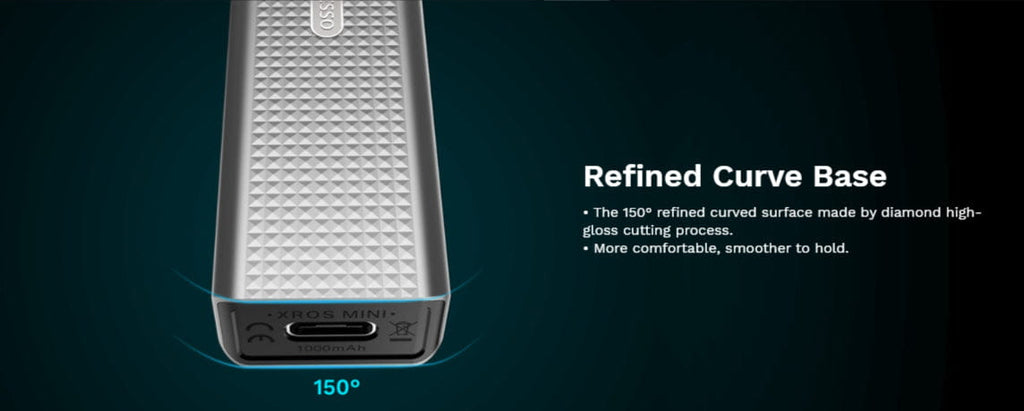 Sleek silver portable external hard drive with textured surface for Vaporesso Xros Mini.