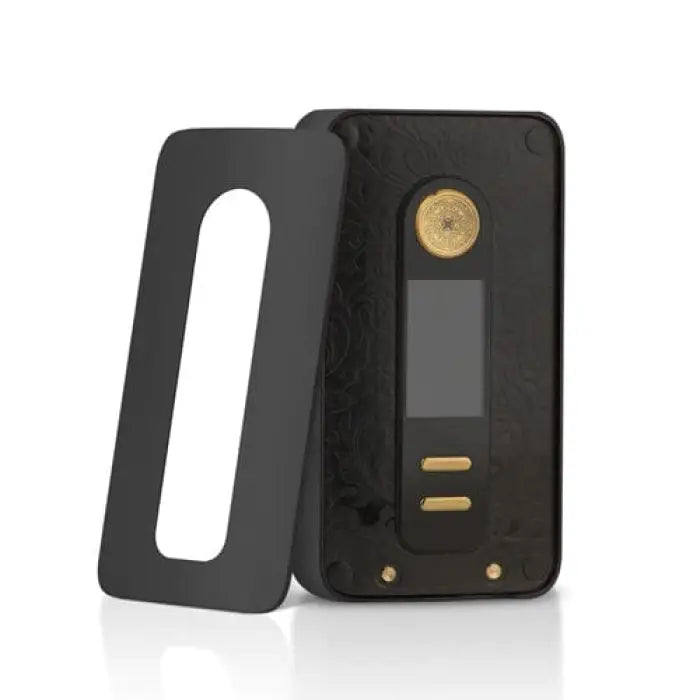 Electronic vaping device with a removable panel and digital display.