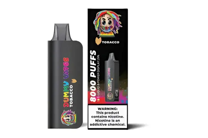 Disposable vape device with colorful packaging featuring a cartoon character design.