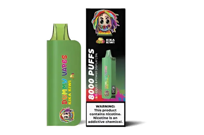 Disposable vape device with colorful branding featuring a cartoon character.