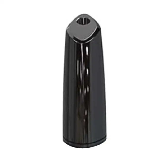 Black plastic tip or cap with a tapered cylindrical shape and a small opening at the top.