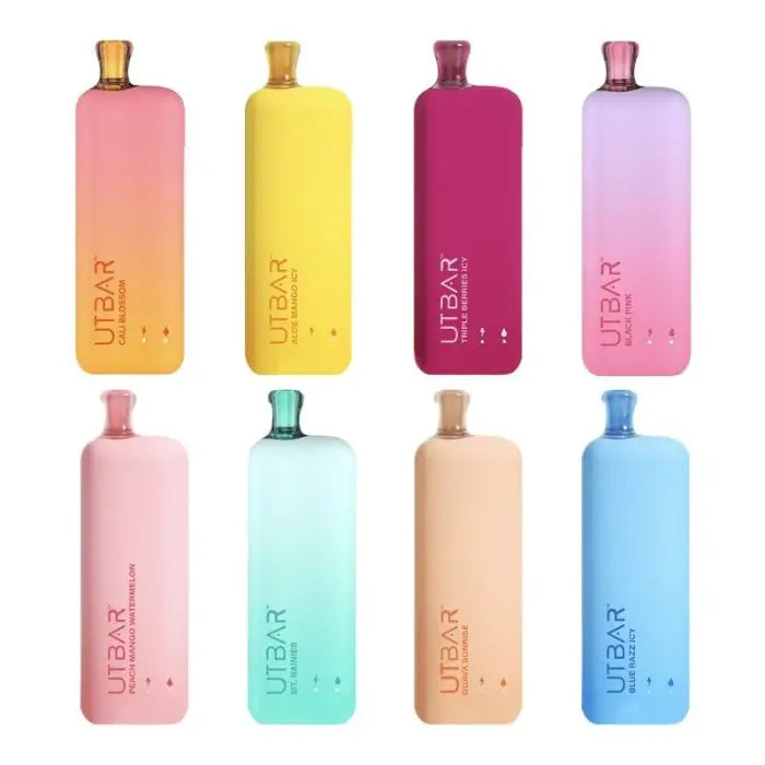 Colorful collection of reusable water bottles in various pastel shades.