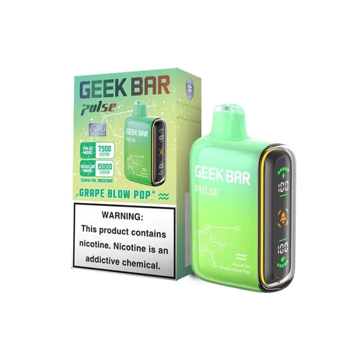 Bright green electronic vaping device with its packaging box.