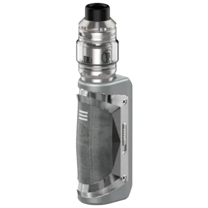 Electronic vaping device or e-cigarette mod with a tank attachment.