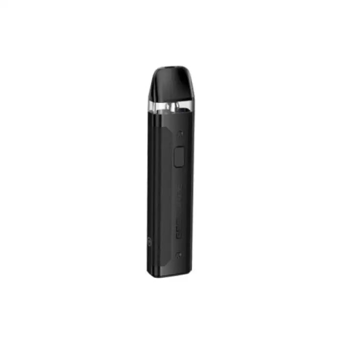 Sleek black electronic cigarette or vaping device with a smooth, cylindrical shape.