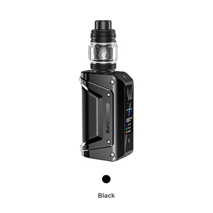 Electronic vaping device or mod with a tank and digital display.