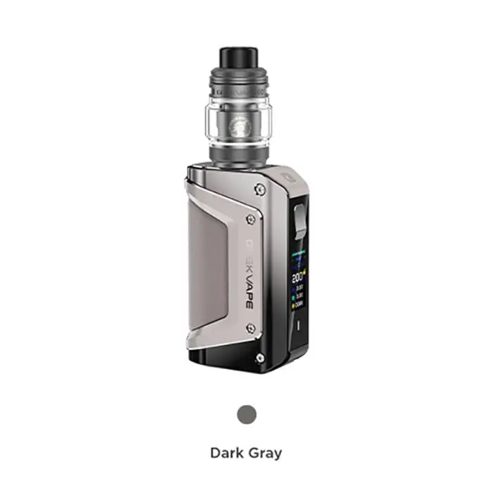 Electronic vaping device with a metallic body and digital display screen.