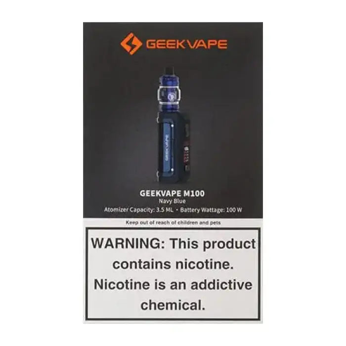 Electronic cigarette or vaping device with a blue body and tank.