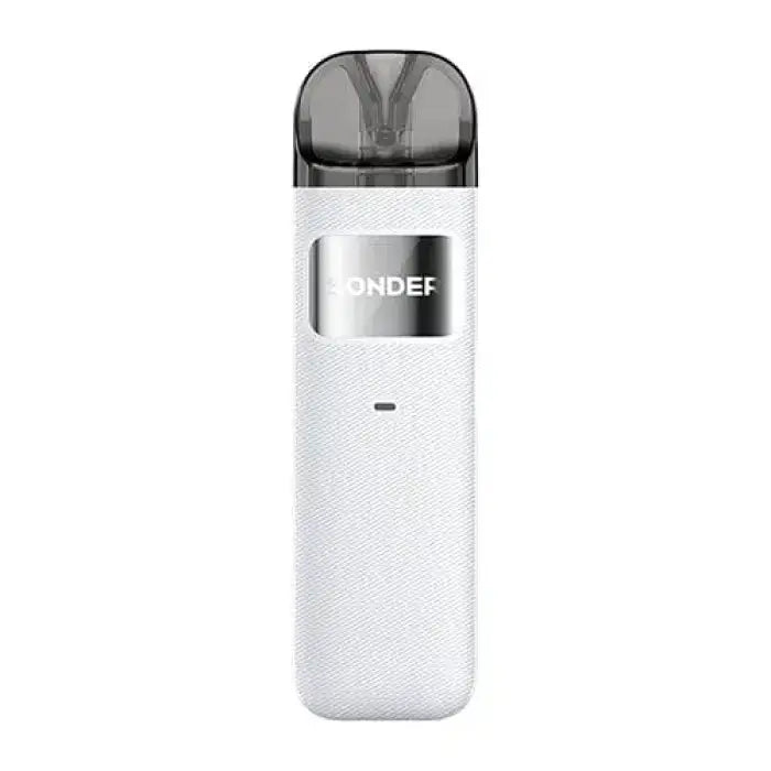 White electronic vaping device with ’ONDEF’ branding.