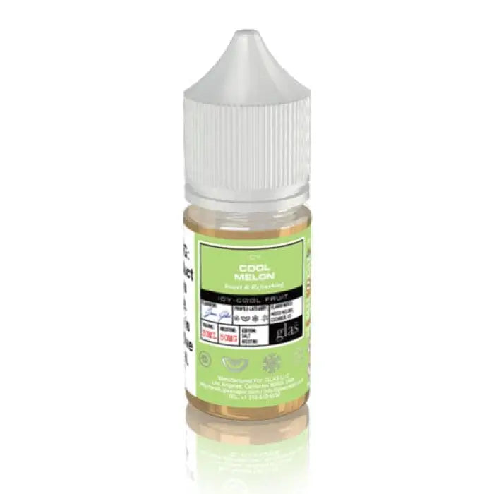 Bottle of e-liquid or vape juice with a green label.