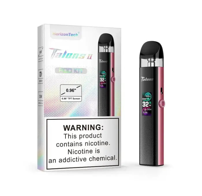 Electronic cigarette or vaping device with a digital display and packaging.