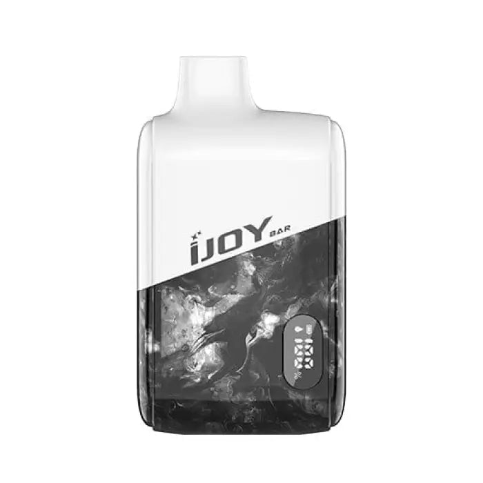 Sleek black and white vaping device or e-cigarette labeled ’IJOY’.