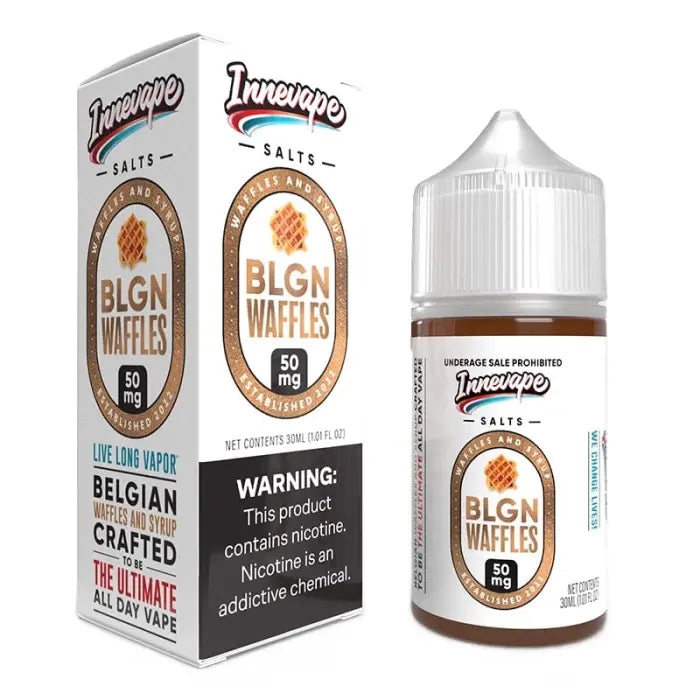 E-liquid or vape juice product called ’BLGN Waffles’ by Innevape Salts.