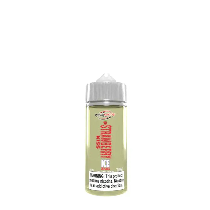 Bottle of e-liquid or vape juice with a light green-tinted liquid inside.