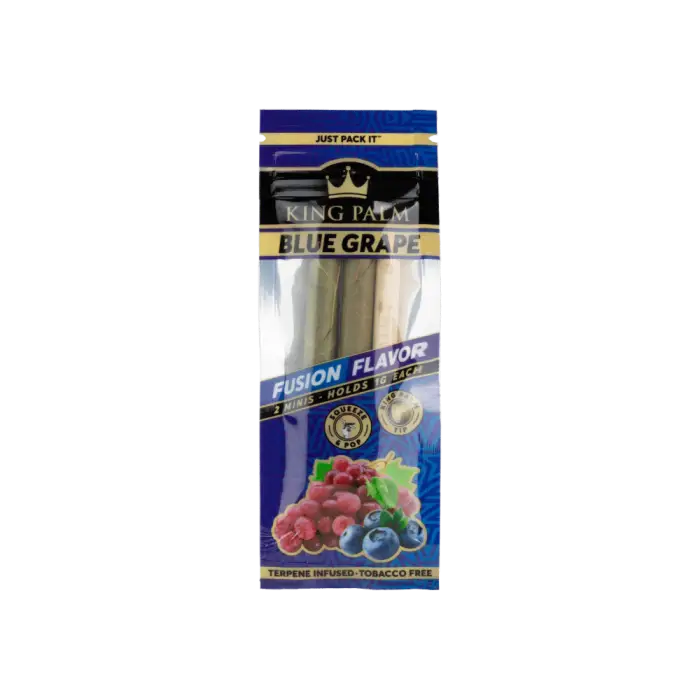 King Palm Blue Grape flavored cigar wrap or rolling paper package.