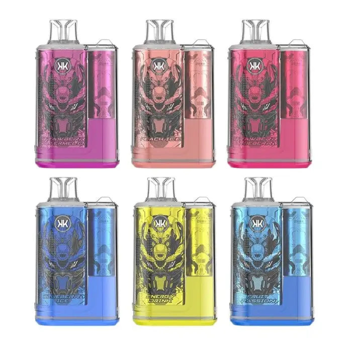 Colorful electronic vaping devices with animal face designs on the front.