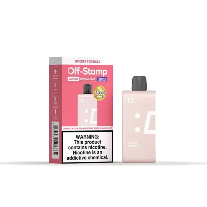 Disposable e-cigarette or vape device with its packaging.