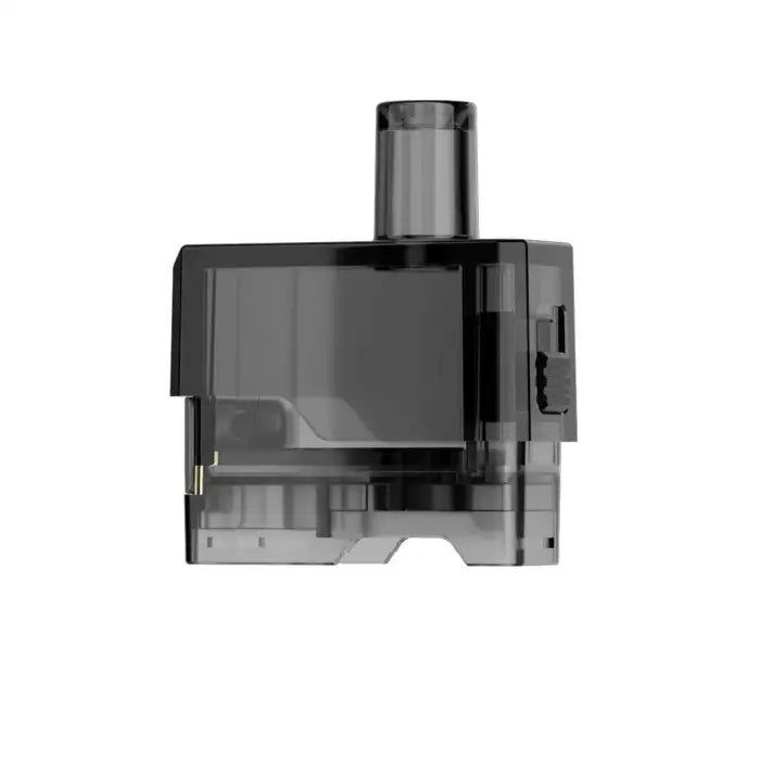 Replacement pod cartridge for an electronic cigarette or vaping device.