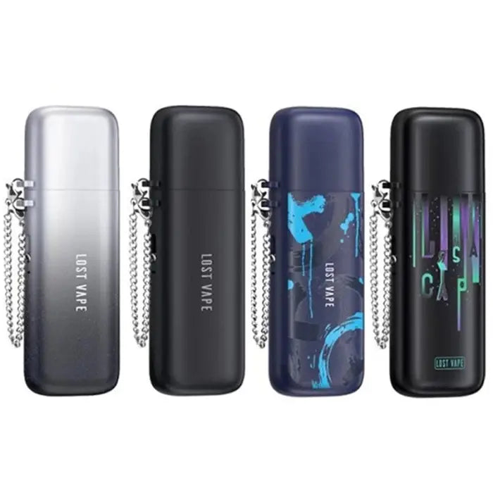 Portable power banks or external battery chargers with different color designs and attached keychains.