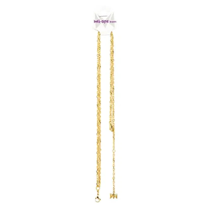 Gold-colored chain necklace with a twisted rope design.