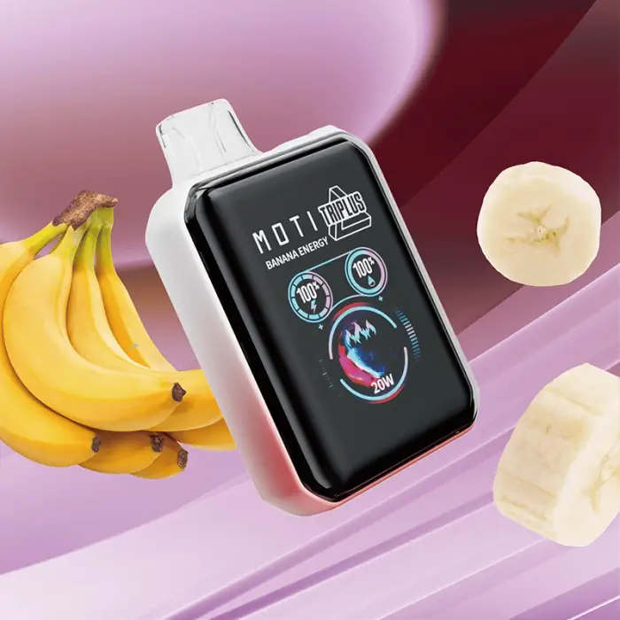 Black rectangular smartwatch or fitness tracker with a digital display showing icons and text.