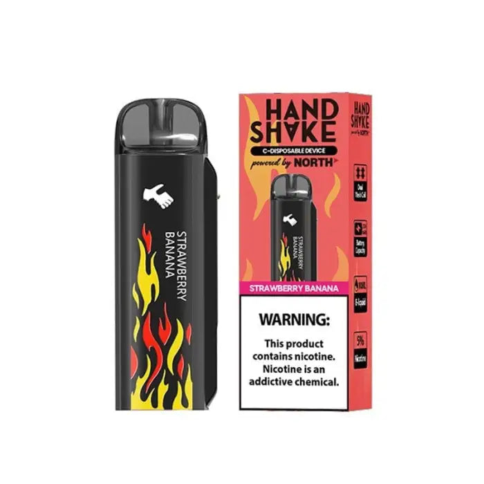 Disposable e-cigarette device with flame design and packaging.