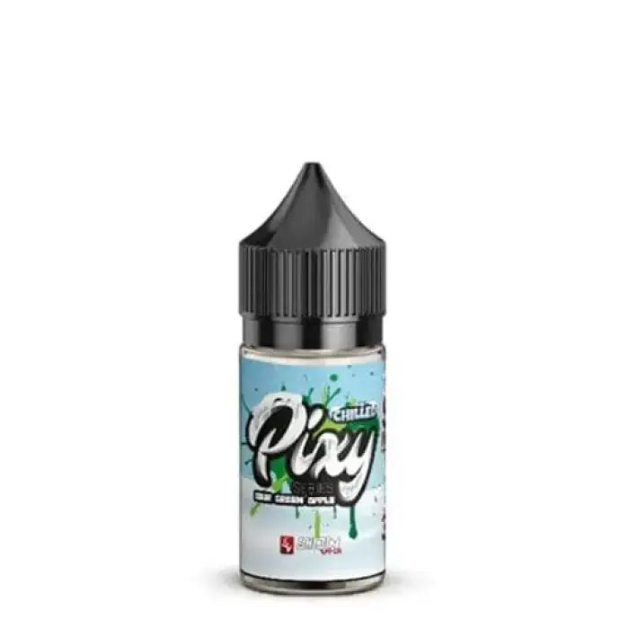 Bottle of e-liquid or vape juice labeled ’Play’ with a blue and white design.