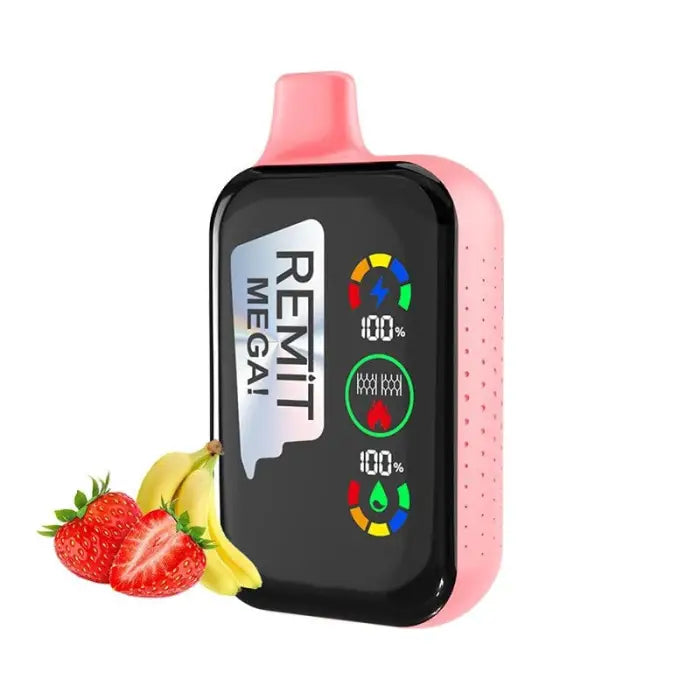 Pink electronic vaping device with a digital display showing various metrics.