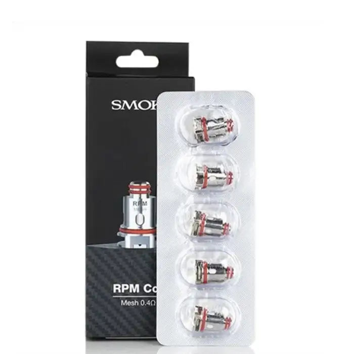 Replacement coils for an electronic vaping device, packaged in a box with individual plastic pods.