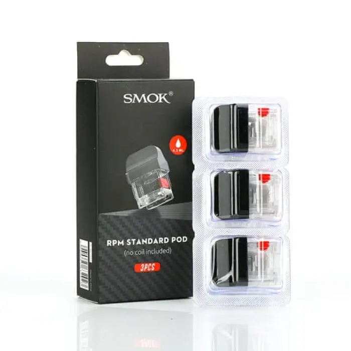 SMOK RPM Standard Pod replacement cartridges in retail packaging.