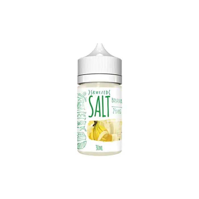 Bottle of banana-flavored salt e-liquid for vaping.