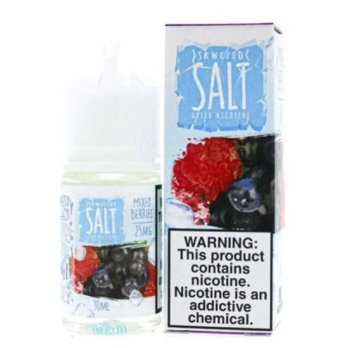 Bottle and packaging of ’Salt’ brand e-liquid for vaping devices.