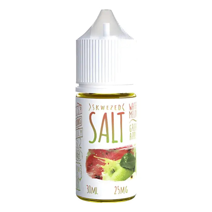 Bottle of Skwezed Salt e-liquid featuring watermelon and apple flavors.