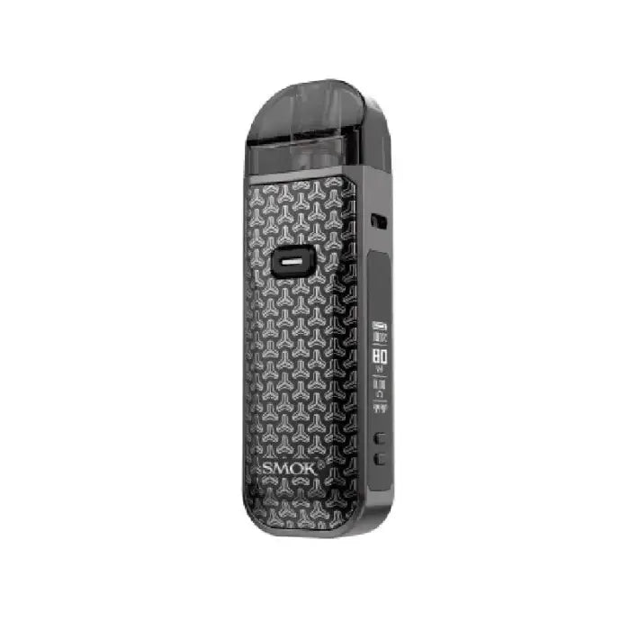 Sleek, pod-style vaping device with a textured geometric pattern on its body.