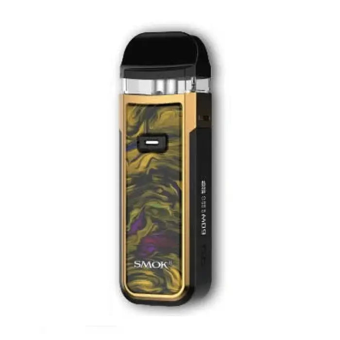 Camouflage-patterned electronic vaping device or e-cigarette.