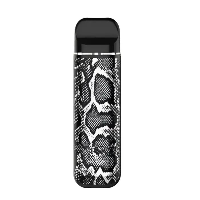 Vape pen or e-cigarette device with a snakeskin pattern design.