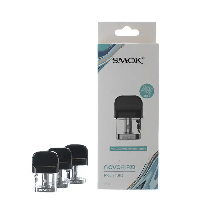 Electronic cigarette pod cartridge and its packaging from the brand SMOK.