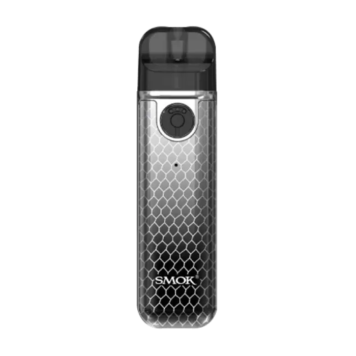 Electronic cigarette or vape device with a honeycomb-patterned exterior and ’SMOK’ branding.