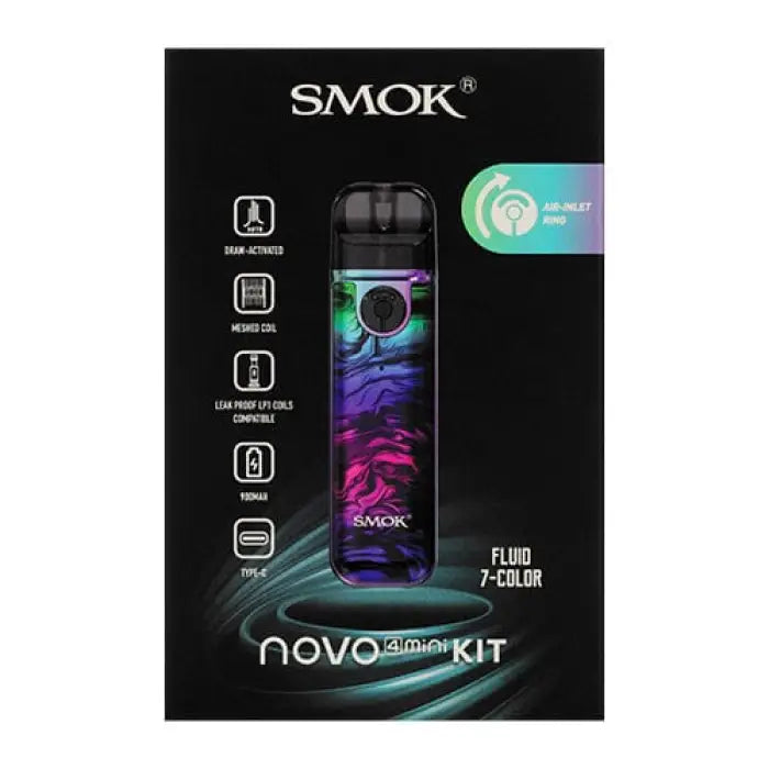 Colorful electronic vaping device or e-cigarette kit from the SMOK brand.