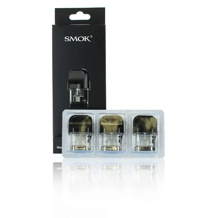 SMOK brand vaping device replacement pods or cartridges in retail packaging.