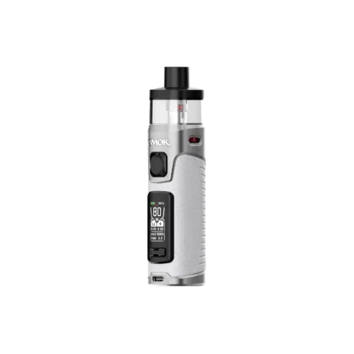 Electronic vaping device with a digital display and adjustable settings.